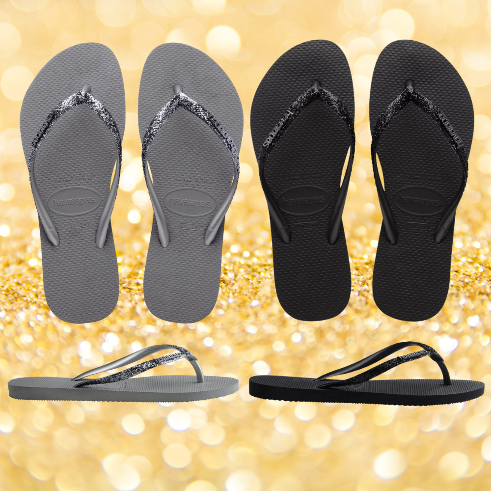 Havaianas SLIM GLITTER II Doré - Livraison Gratuite