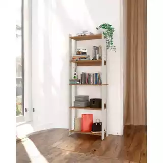 Estante Livreiro Estilo Industrial MDP Escritorio Prateleira Livros Sala Cozinha Decoração Ambientes Off White/Nature