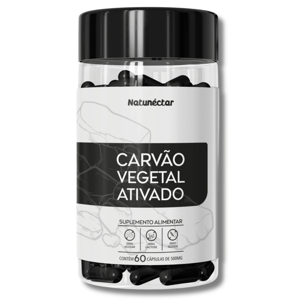 Carvão Vegetal Ativado Puro 60 Cápsulas Natunéctar