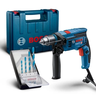 Furadeira Impacto Bosch GSB 13 RE 750W Maleta + Jogo Brocas