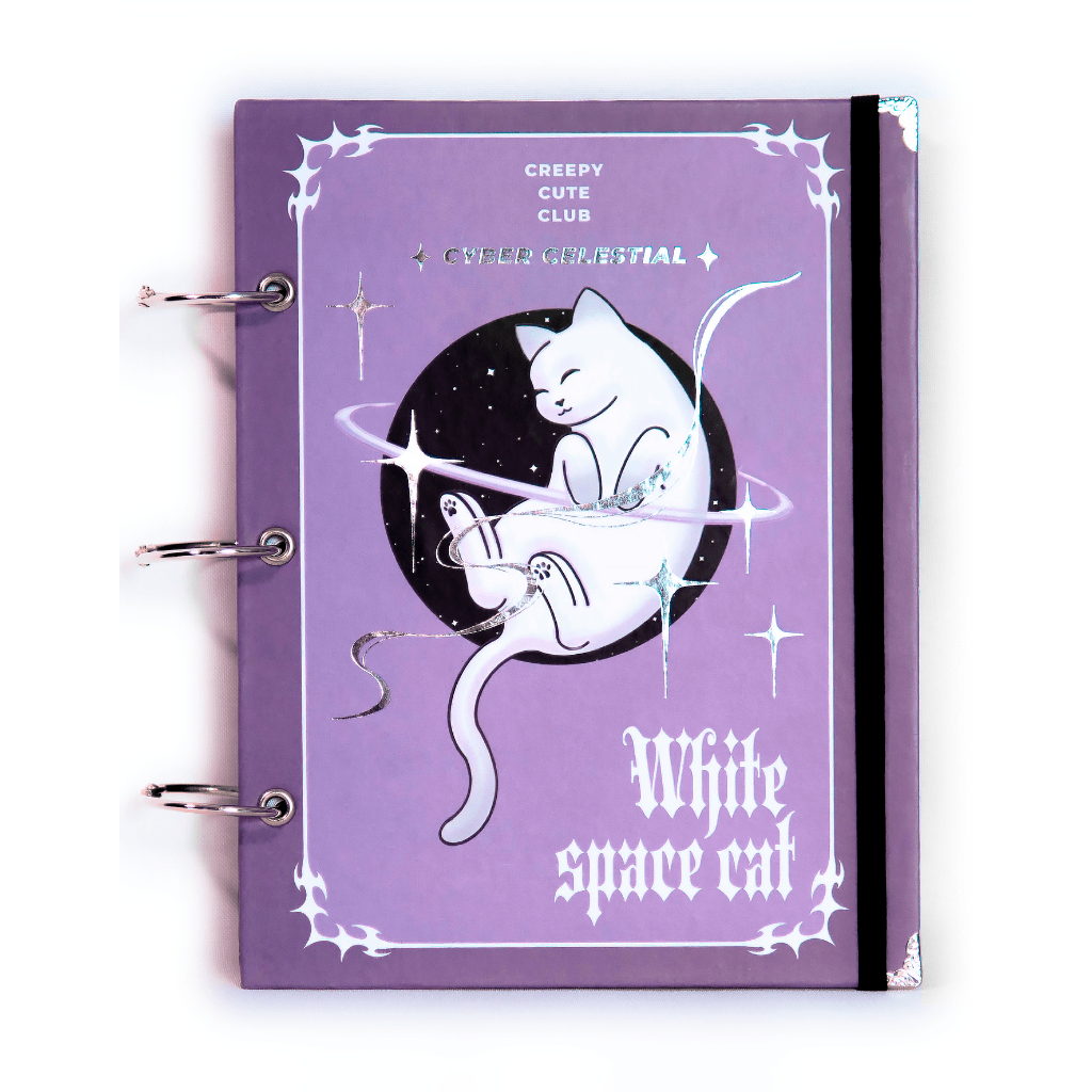 Planner Não Datado Permanente Agenda 2025 - Argolado A5 - WHITE SPACE CAT - STUDIO 11