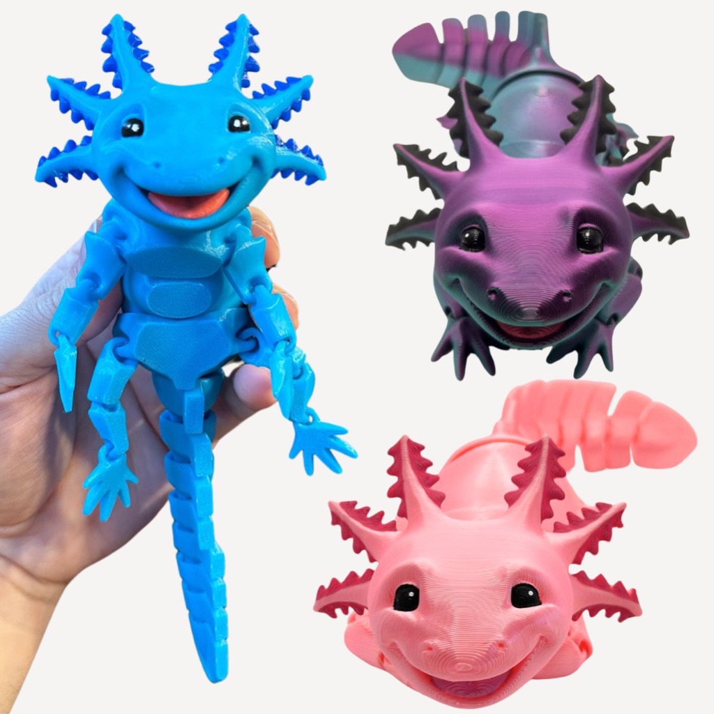 Brinquedo AXOLOTE SORRIDENTE Articulado Lagarto com Articulações ...