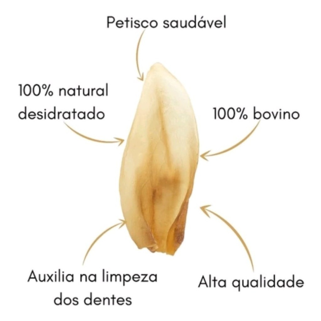 Petisco natural,orelha bovina desidratada para cães de todos os portes e peso.EA para pets em Oferta na Shopee