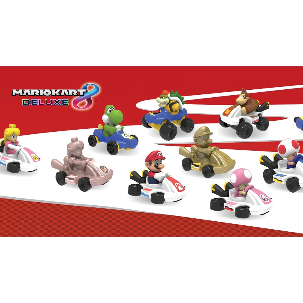 Mario Kart 8 Deluxe Coleção Mac Donalds 2024 Bonecos LACRADOS (Selecione o seu)