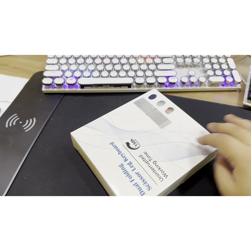 KIT Teclado e rato Sem Fio Bluetooth Universal Dobrável Portátil -K028C