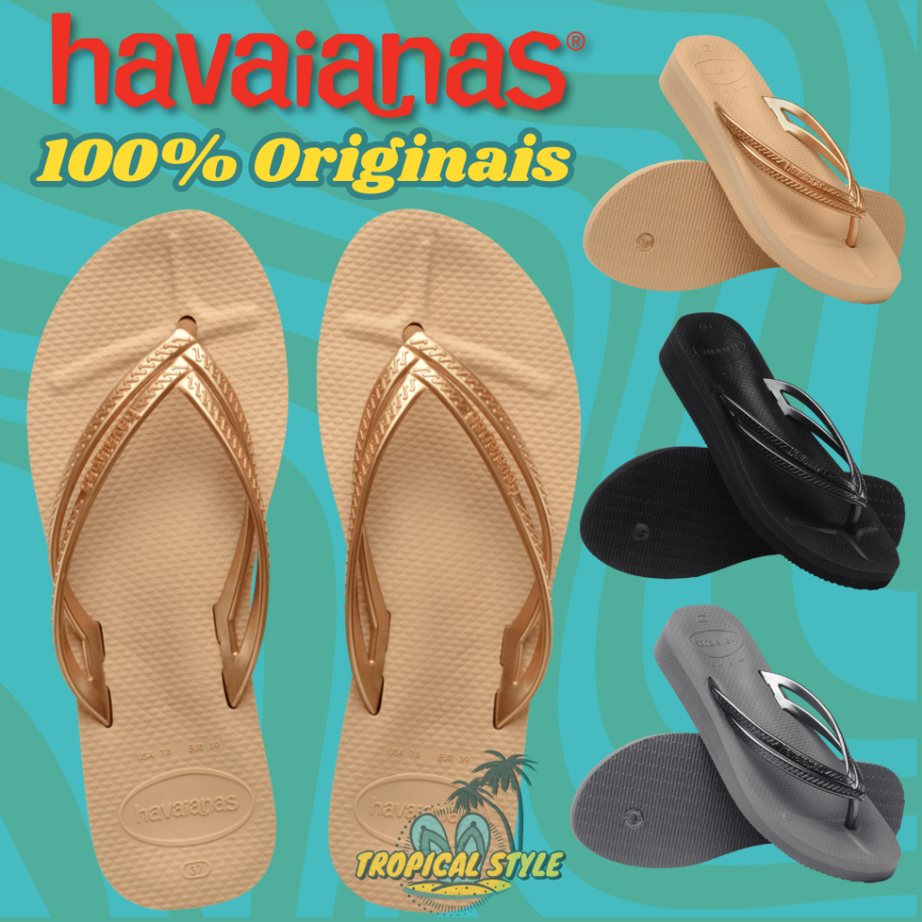 Havaianas Plataforma Wedges 100% ORIGINAL - Sandália Tamanco Ortopédico ...
