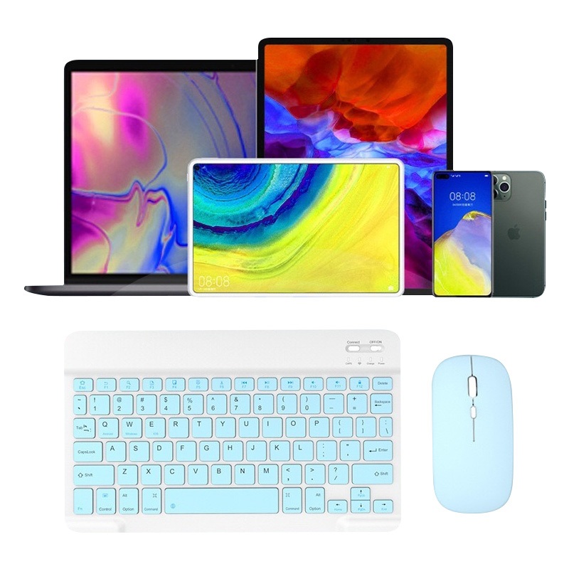 Kit Teclado E Mouse Bluetooth 5.2 carregamento tipo-c Compatível Pc iPhone Android -040A