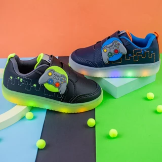 Tênis LED Masculino Confortável Infantil Menino Com Led Envio Já Camin