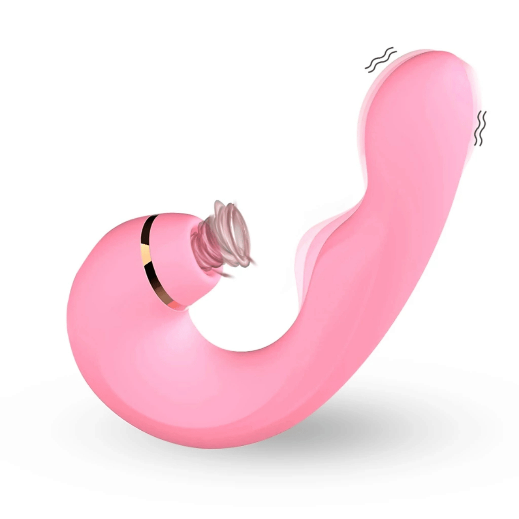 Vibrador Silicone Vibra e Suga Recarregavel 10 Modos Prazer Triplo Luxuoso Aveludado