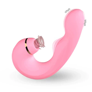 Vibrador Silicone Vibra e Suga Recarregavel 10 Modos Prazer Triplo Luxuoso Aveludado