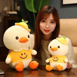 Pato Amarelo De Pelúcia 25cm Brinquedo Dos Desenhos Animados Kawaii Boneca Animal