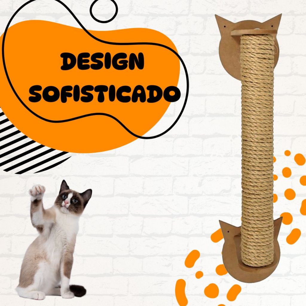 Arranhador Parede Grande Para Gatos Vertical Sisal Poste Brinquedo Pet ...