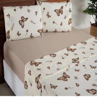 Jogo de Cama 100%Algodão Lençol Casal Padrão 3 Peças Estampado  Percal 180 Fios em Oferta na Shopee
