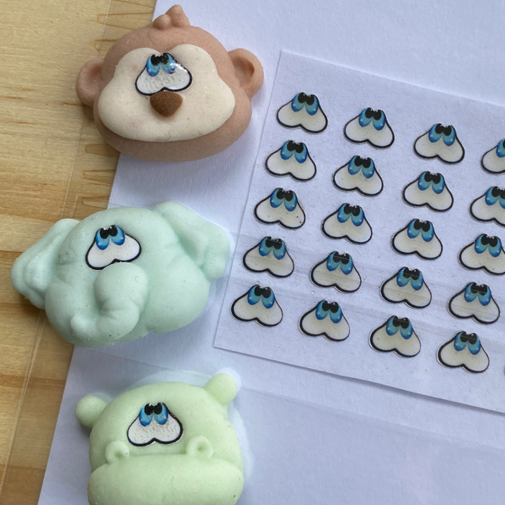 Cartela de Olhinhos Comestíveis de Gelatina Meigo para Confeitaria