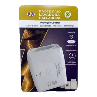 Protetor Eletrico Lavadora e Secadora PW 10A pino fino - a Melhor Proteção - TOP - Produto Nacional