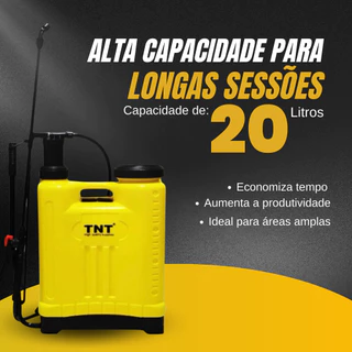 Pulverizador Costal Agrícola 20 Litros TNT com 3 Bicos e Jogo de Reparos