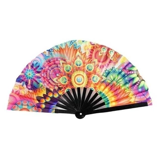 Leque Grande Dobrável Estampado