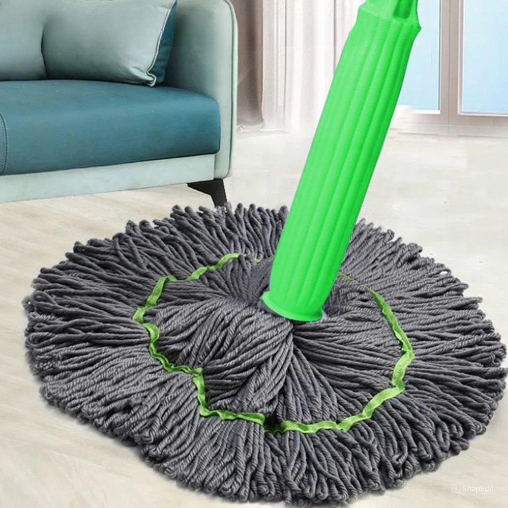 Esfregão 360° Mop Twist Auto-Torção Microfibra 2 em 1 Limpeza Geral