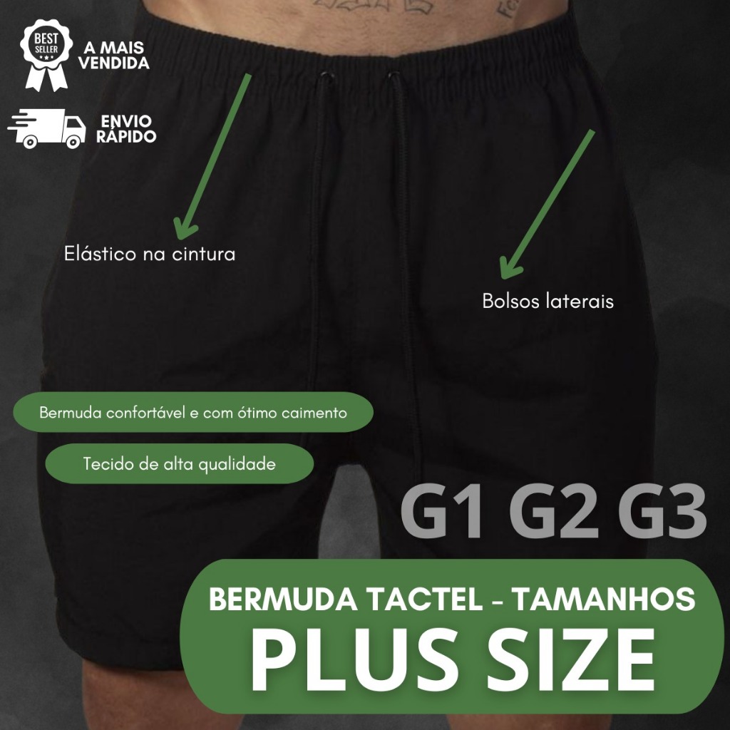 Shorts Plus Size Liso Treino Corrida Academia Mauricinho Tactel