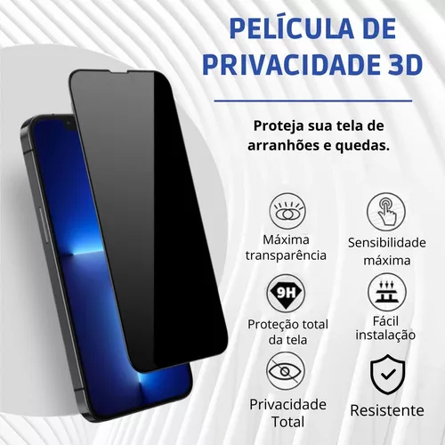 Pelicula 3D Privacidade Iphone 7 X XS 12 14 15 Pro Max