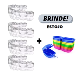 04 Placas Protetor Bucal Ranger Dentes Moldeira Termo Moldável + Estojo Cores em Oferta na Shopee