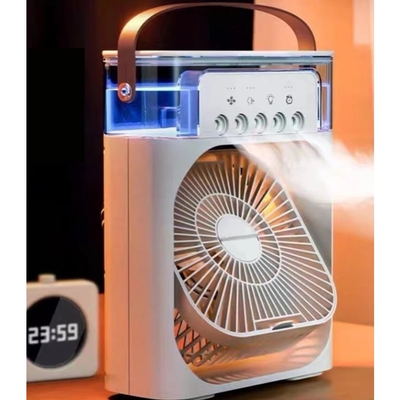 Mini Ventilador Mini ar condicionado umidificador de ar portátil com porta USB LED 600ML Com Alça