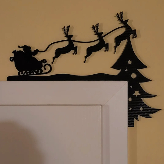 Decoração de Natal Alto Relevo Adesivo Canto de Porta