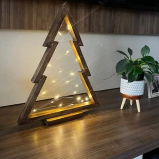 Árvore de natal rústica decorativa pinheiro de madeira, artesanal