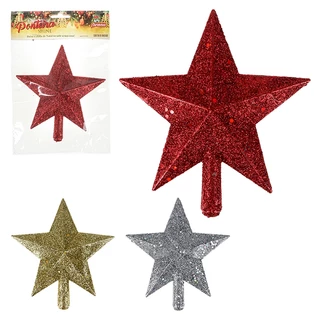 ESTRELA PONTEIRA P/ARVORE DE NATAL COM GLITER SHINE ENFEITE DECORAÇÃO
