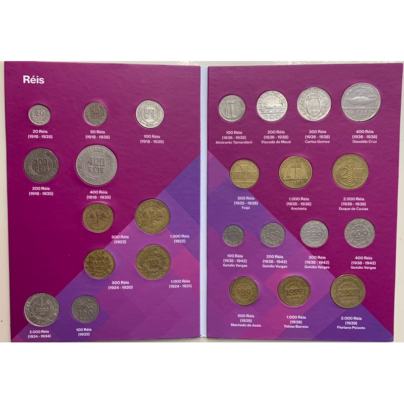 Álbum moedas antigas, Álbum de Réis de 1918 a 1942 (com moedas)