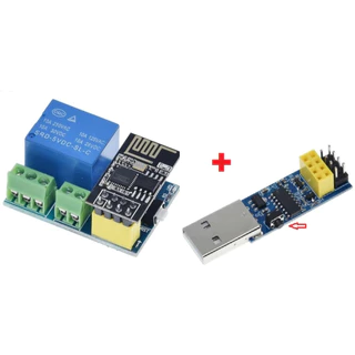ESP-01 + relé modulo para controle via wifi ESP-01S Módulo ESP8266 + Programador CH340C usb