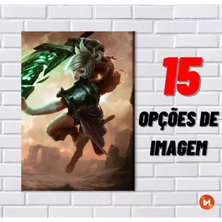 LoL - RIVEN | Placa Decorativa | Quadros Decorativos | LEAGUE OF LEGENDS