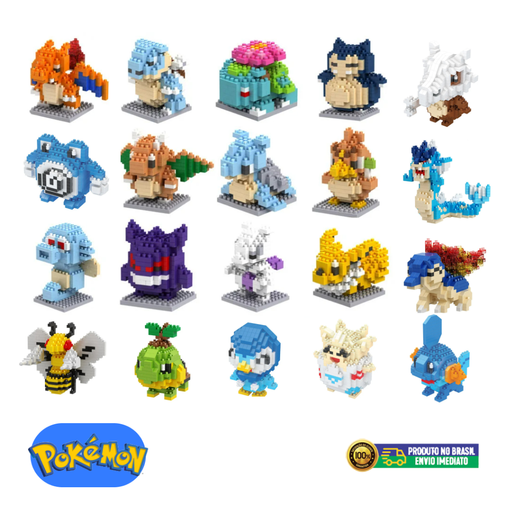 Blocos de Montar - Kit de Construção Pokemon Pikachu Bricks Blocks Brinquedo para crianças