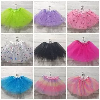 Kit 6 Saia de tule infantil de 3 camadas 30 cm