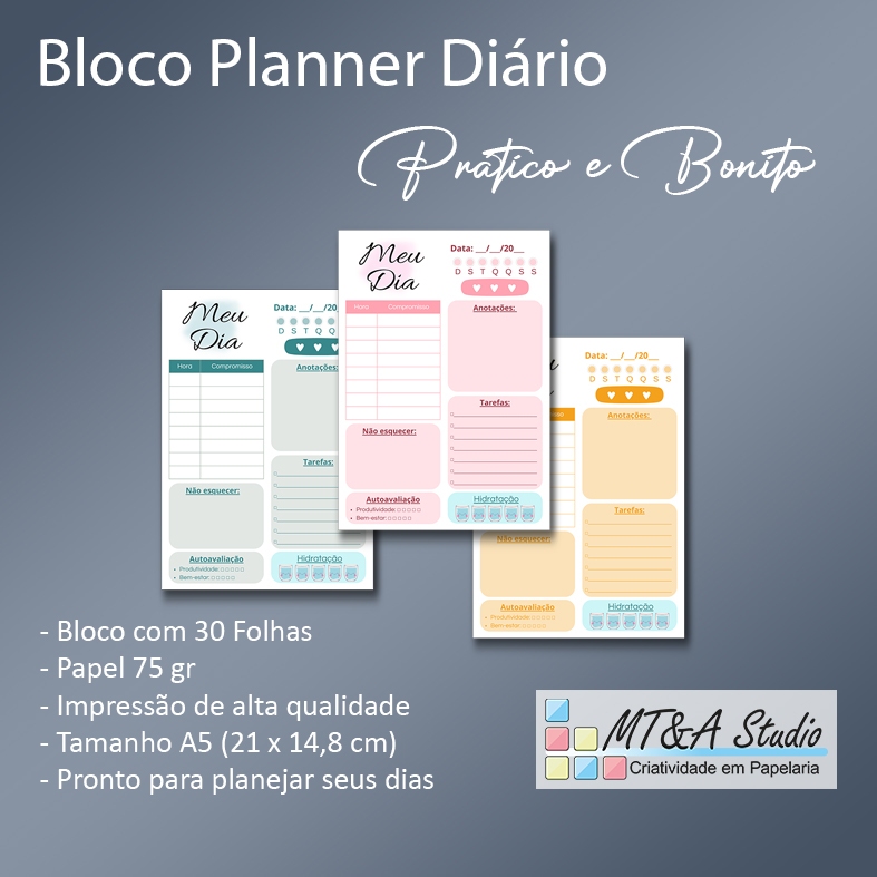 Bloco Planner Diário - A5 | Shopee Brasil