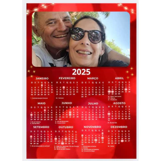 Calendário Personalizado Plastificado 2025 A4 com Foto, Frase ou Logo