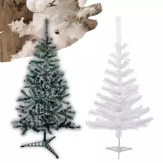 Árvore De Natal Branca Nevada Grande 120cm Com 110 Galhos Decoração