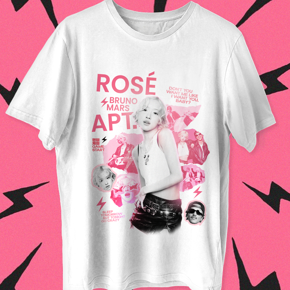 Camiseta Unissex 'APT' Rosé from Blackpink ft Bruno Mars | Shopee