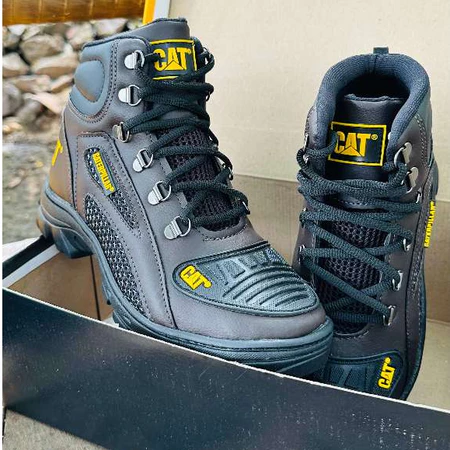 Coturno Bota Caterpillar Masculina Impermeável Couro com Palmilha de Gel