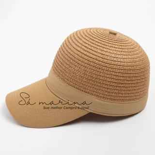 Chapéu Boné Palha Aba Curva Moda Praia Proteção e Elegância