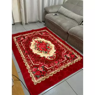 Tapete Sala Indiano Estampado Veludo Macio 2,0x1,40m Luxuoso Aveludado