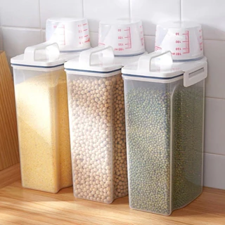 Pote Hermético Com Medidor Organizador De Alimentos Mantimentos Arroz 2.5L