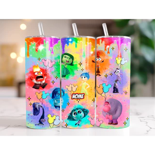 Garrafa Copo térmico 600 ml inox Divertidamente com Nome Personalizado