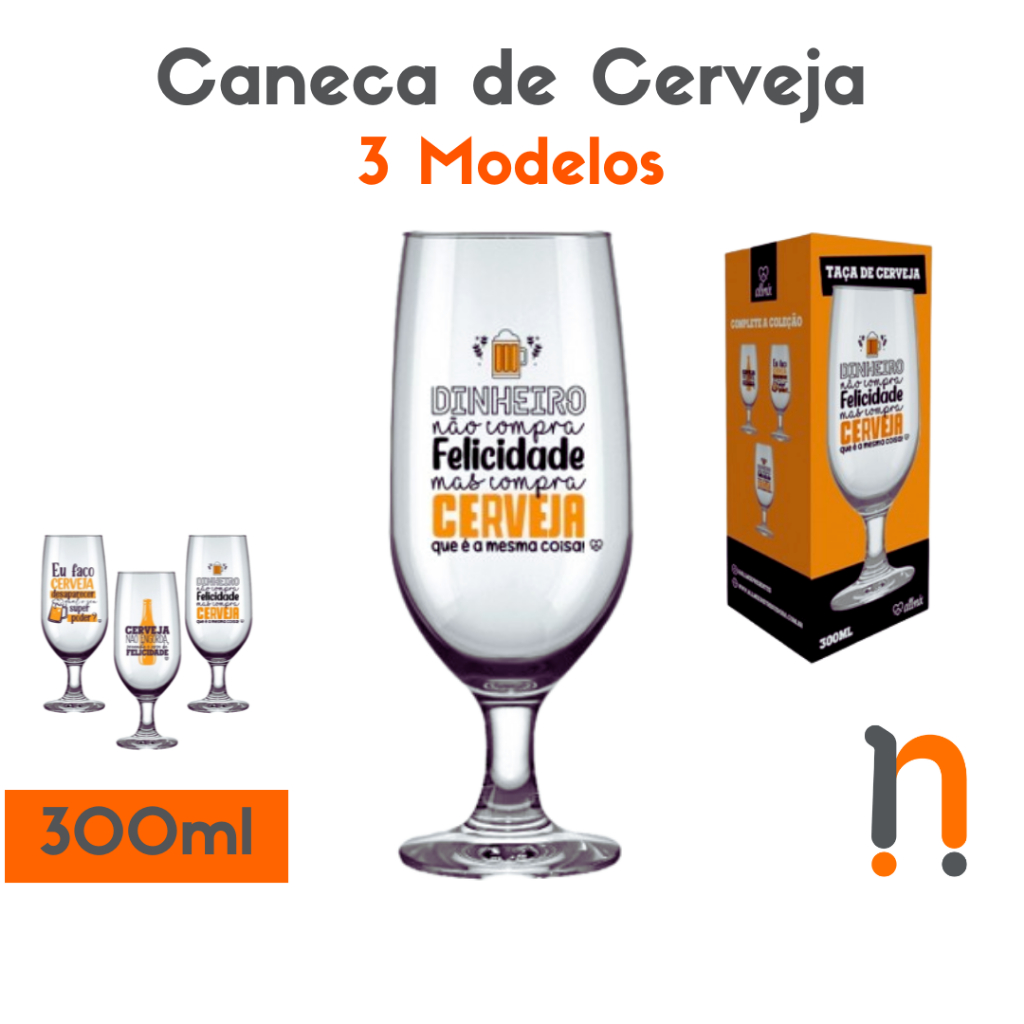 Taça de Cerveja Chop com Caixa de Presente 300ml Unidade | Shopee Brasil