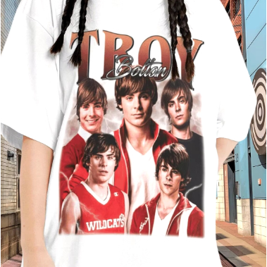 Camiseta Troy Bolton Adulto/Infantil Lançamento Unissex Em Algodao