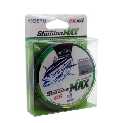 Linha de Pesca Multifilamento 4x Verde Stamina Max Deyu 150 metros Carretel Grande