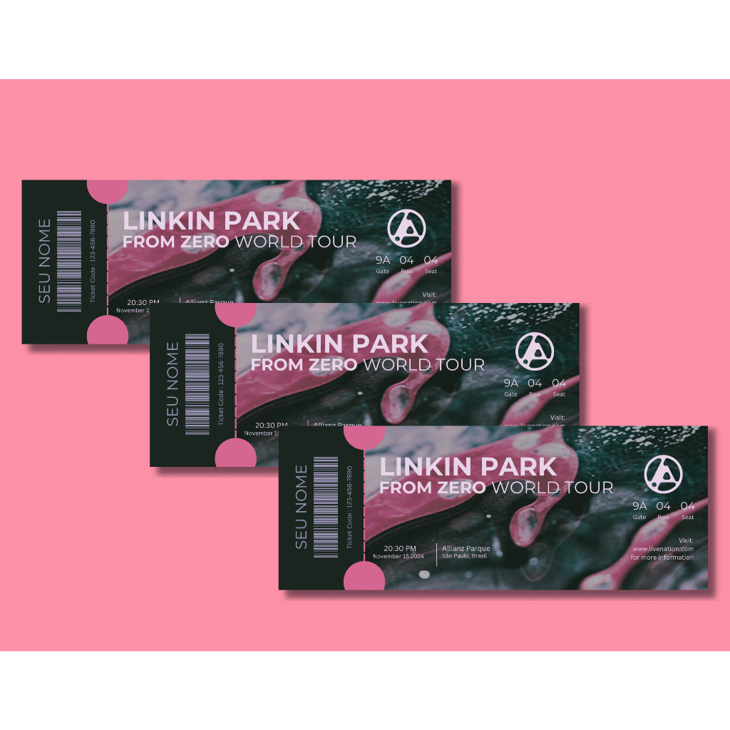Ingresso Personalizado Linkin Park From Zero World Tour São Paulo 2024