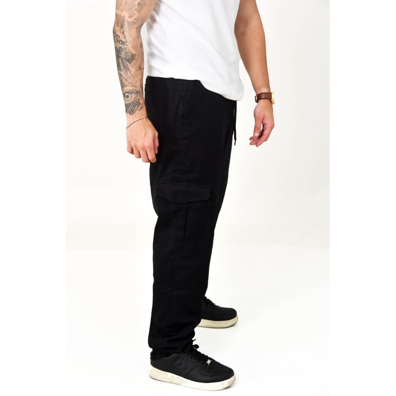 CALÇA CARGO PRETA MASCULINA LARGA 6 BOLSOS UNISSEX SKATE DO P AO GG ...