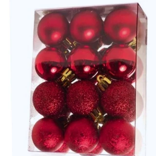 Bola de Natal Texturizada Vermelha 24 unidades