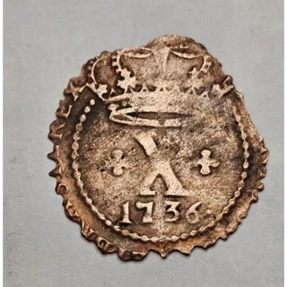 moeda Brasil Cobre Colônia X reis 1736 UTG